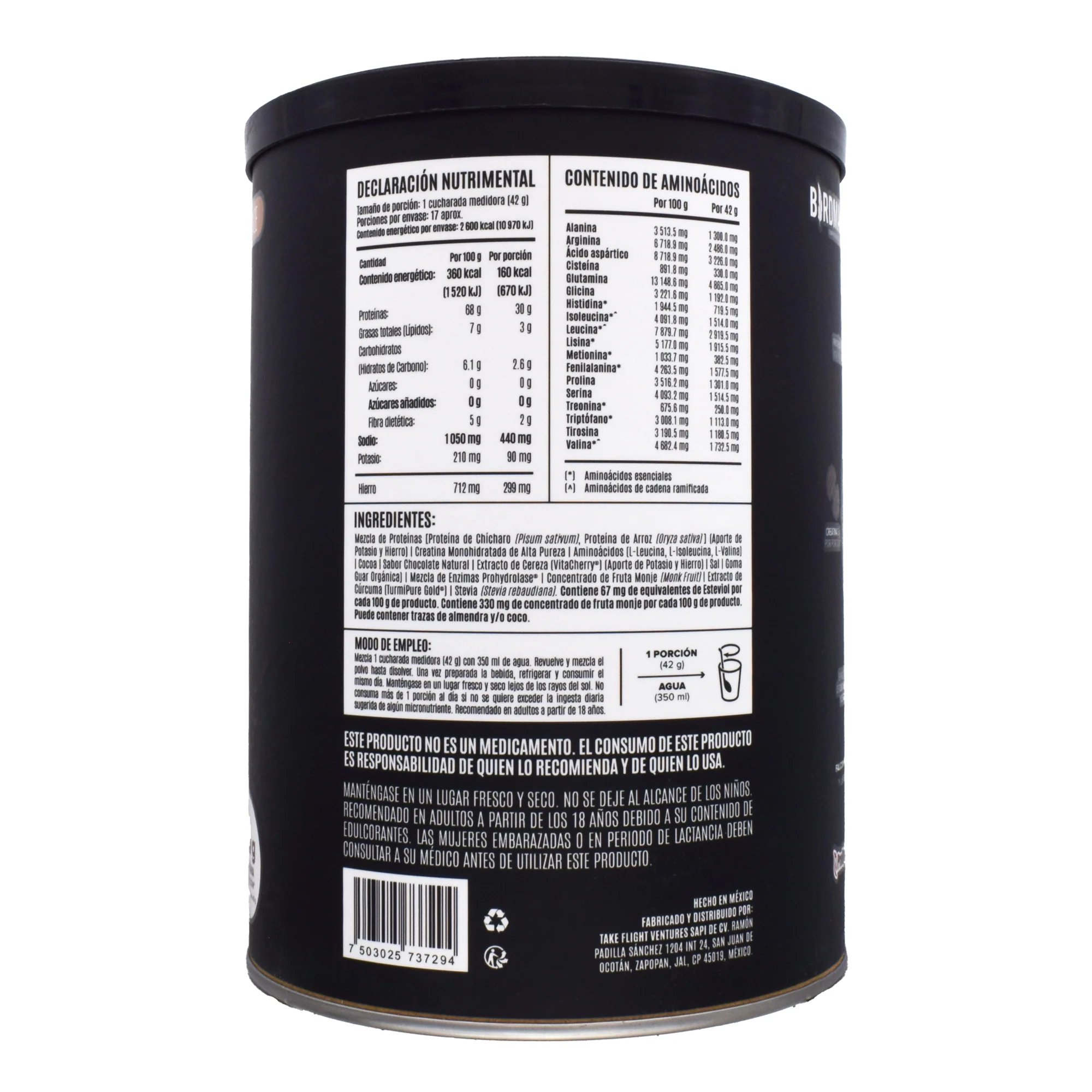 Proteina Vegetal Chocolate Bronce 722 Gr - Imagen 2