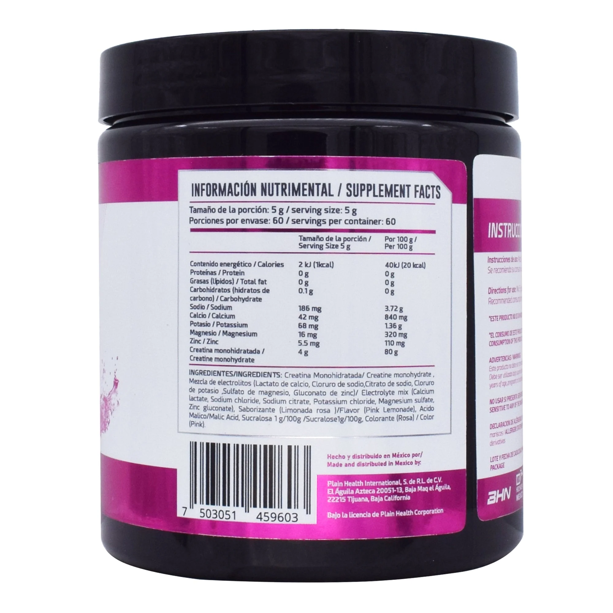 Creatine Electrolyte Sinergy Limonada Rosa 300 G - Imagen 3