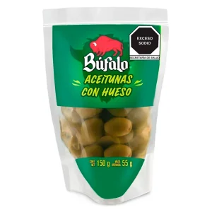 ACEITUNA BUFALO MANZ CON HUESO 150 GRS