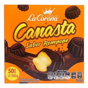 Chocolate Canasta La Corona Rompope 50 PZS