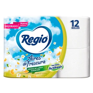 Regio Papel Higiénico Aires de Frescura 12 Rollos, 300 hojas