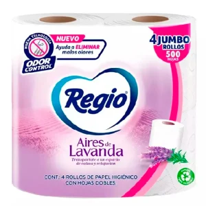 Papel Higiénico Regio Aires Lavanda De 500 Hd 4 PZS