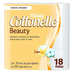 Papel Higiénico Kleenex Cottonelle Beauty 180 Hojas 18 PZS