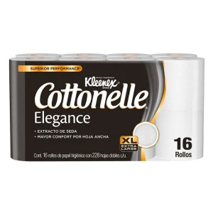 Papel Higiénico Kleenex Cottonelle Elegance 228 HD 16 PZS